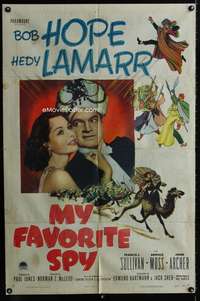 m431 MY FAVORITE SPY one-sheet movie poster '51 Bob Hope, Hedy Lamarr