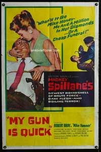 m432 MY GUN IS QUICK one-sheet movie poster '57 tough Mickey Spillane!