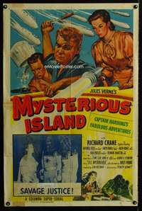 m435 MYSTERIOUS ISLAND Chap 3 one-sheet movie poster '51 sci-fi serial!