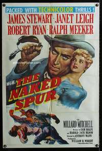 m442 NAKED SPUR one-sheet movie poster '53 James Stewart, Janet Leigh