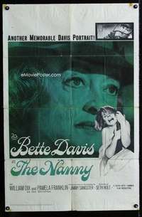 m444 NANNY one-sheet movie poster '65 Bette Davis, English Hammer horror!