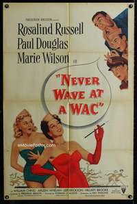 m457 NEVER WAVE AT A WAC one-sheet movie poster '53 sexy Rosalind Russell!