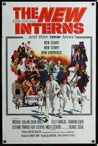 m459 NEW INTERNS one-sheet movie poster '64 Michael Callan,1st George Segal