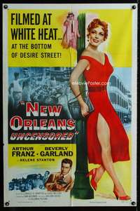 m462 NEW ORLEANS UNCENSORED one-sheet movie poster '54 Beverly Garland