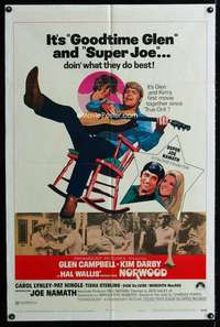 m481 NORWOOD style B one-sheet movie poster '70 Glen Campbell, Joe Namath