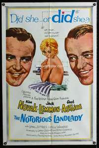 m482 NOTORIOUS LANDLADY one-sheet movie poster '62 Kim Novak, Jack Lemmon