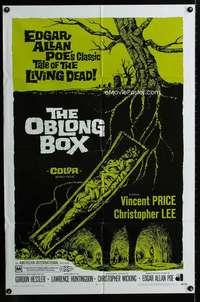 m483 OBLONG BOX one-sheet movie poster '69 Vincent Price, Christopher Lee