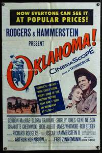 m485 OKLAHOMA one-sheet movie poster '56 Gordon MacRae, Shirley Jones