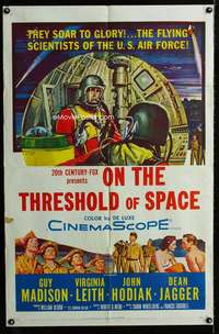 m488 ON THE THRESHOLD OF SPACE one-sheet movie poster '56 U.S. Air Force!
