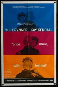 m489 ONCE MORE WITH FEELING one-sheet movie poster '60 Yul Brynner, Kendall