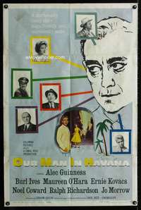 m493 OUR MAN IN HAVANA one-sheet movie poster '60 Alec Guinness in Cuba!