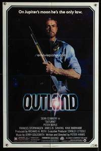 m494 OUTLAND one-sheet movie poster '81 Sean Connery posing with shotgun!