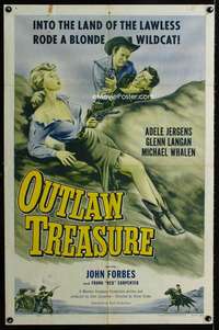 m495 OUTLAW TREASURE one-sheet movie poster '55 sexy Adele Jergens!