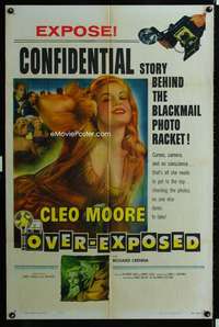 m497 OVER-EXPOSED one-sheet movie poster '56 super sexy Cleo Moore!