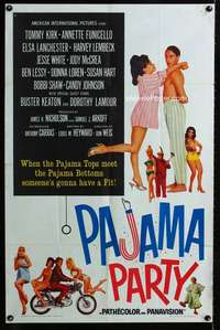 m499 PAJAMA PARTY one-sheet movie poster '64 Annette Funicello, Tommy Kirk