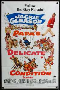 m501 PAPA'S DELICATE CONDITION one-sheet movie poster '63 Jackie Gleason