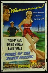 m511 PEARL OF THE SOUTH PACIFIC one-sheet movie poster '55 Virginia Mayo
