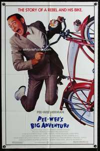 m512 PEE-WEE'S BIG ADVENTURE one-sheet movie poster '85 Tim Burton, Reubens