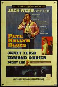 m515 PETE KELLY'S BLUES one-sheet movie poster '55 Jack Webb, Janet Leigh