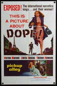 m521 PICKUP ALLEY one-sheet movie poster '57 Anita Ekberg, DOPE picture!