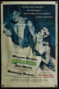 m522 PICNIC one-sheet movie poster '56 barechested William Holden,Kim Novak