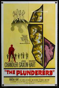 m537 PLUNDERERS one-sheet movie poster '60 Jeff Chandler, John Saxon