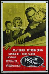 m547 PORTRAIT IN BLACK one-sheet movie poster '60 Lana Turner, Quinn