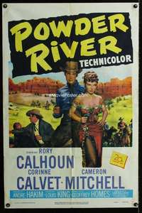 m550 POWDER RIVER one-sheet movie poster '53 Rory Calhoun, Corinne Calvet