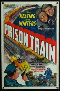 m557 PRISON TRAIN one-sheet movie poster '38 great railroad artwork!