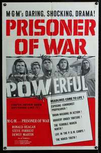 m558 PRISONER OF WAR one-sheet movie poster '54 Ronald Reagan vs Commies!