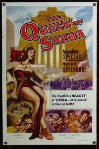 m572 QUEEN OF SHEBA one-sheet movie poster '53 sexy Italian Leonora Ruffo
