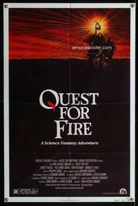 m574 QUEST FOR FIRE one-sheet movie poster '82 Rae Dawn Chong, cave men!