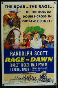 m580 RAGE AT DAWN one-sheet movie poster '55 Randolph Scott, Forrest Tucker