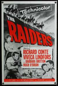 m582 RAIDERS military one-sheet movie poster R60s Richard Conte, Lindfors