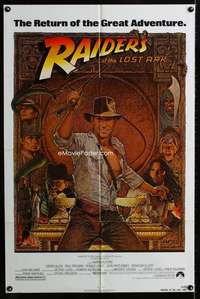 m583 RAIDERS OF THE LOST ARK one-sheet movie poster R82 Harrison Ford