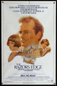 m588 RAZOR'S EDGE one-sheet movie poster '84 Bill Murray, Tom Jung art!