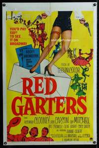 m590 RED GARTERS one-sheet movie poster '54 Rosemary Clooney, Jack Carson