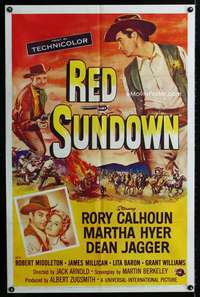 m591 RED SUNDOWN one-sheet movie poster '56 Rory Calhoun, Martha Hyer