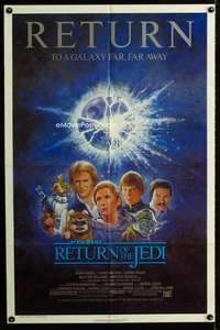m594 RETURN OF THE JEDI one-sheet movie poster R85 George Lucas classic!