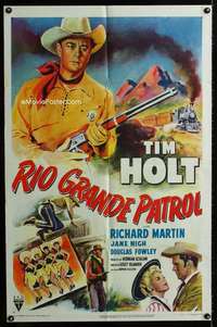 m601 RIO GRANDE PATROL one-sheet movie poster '50 great Tim Holt image!