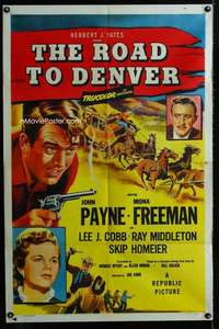 m602 ROAD TO DENVER one-sheet movie poster '55 John Payne, Mona Freeman