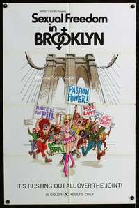 m614 SEXUAL FREEDOM IN BROOKLYN one-sheet movie poster '71 New York City!
