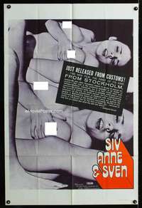 m620 SIV, ANNE & SVEN one-sheet movie poster '72 Joe Sarno, Swedish sex!