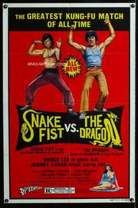 m625 SNAKE FIST VS THE DRAGON one-sheet movie poster '79 best kung fu!