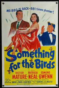 m630 SOMETHING FOR THE BIRDS one-sheet movie poster '52 Victor Mature, Neal