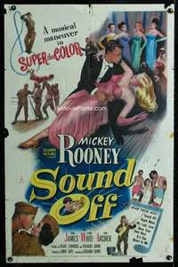 m644 SOUND OFF one-sheet movie poster '52 Mickey Rooney, Blake Edwards