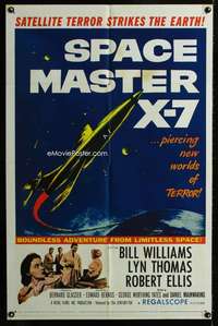 m648 SPACE MASTER X-7 one-sheet movie poster '58 Bill Williams, sci-fi!