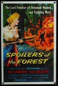 m650 SPOILERS OF THE FOREST one-sheet movie poster '57 Vera Ralston
