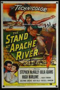 m655 STAND AT APACHE RIVER one-sheet movie poster '53 Native Americans!