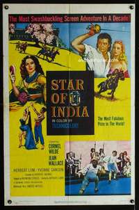 m656 STAR OF INDIA one-sheet movie poster '54 Cornel Wilde, Jean Wallace